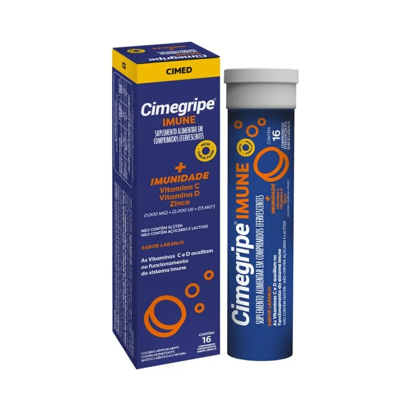Cimegripe Imune Sabor Laranja 16 Comprimidos Efervescentes