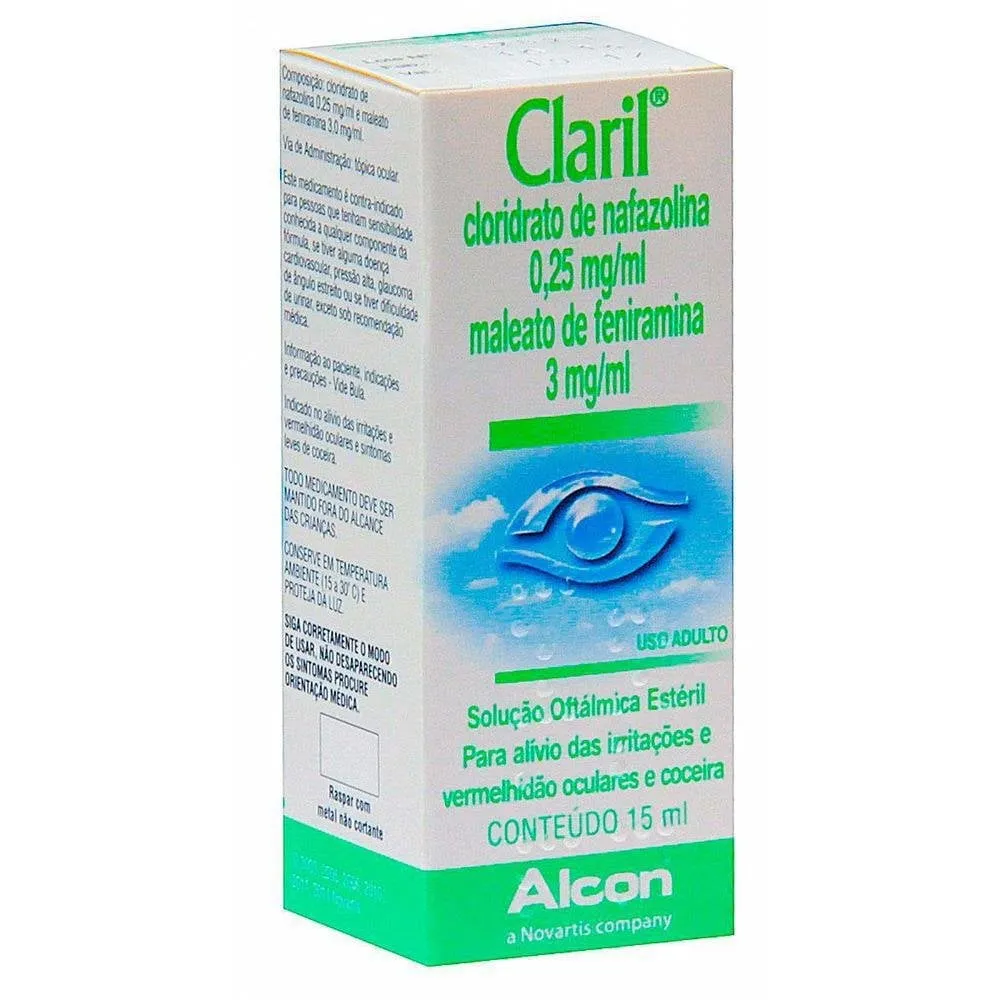Claril 025 + 3mg solução oftálmica frasco gotejador 15ml