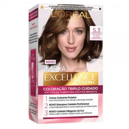 Tintura de Cabelo Imédia Excellence Creme 5.3 Castanho Claro Dourado L'Oréal Paris 1 Unidade
