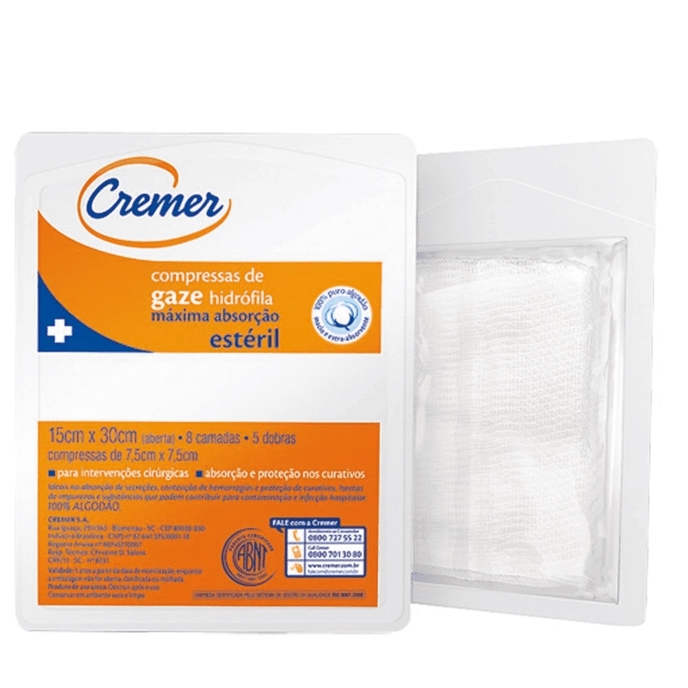 Compressa de Gaze Estéril Cremer 11 fios 10Un