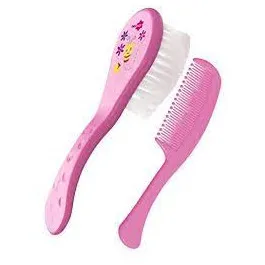 Escova e Pente para Bebê Rosa Neopan