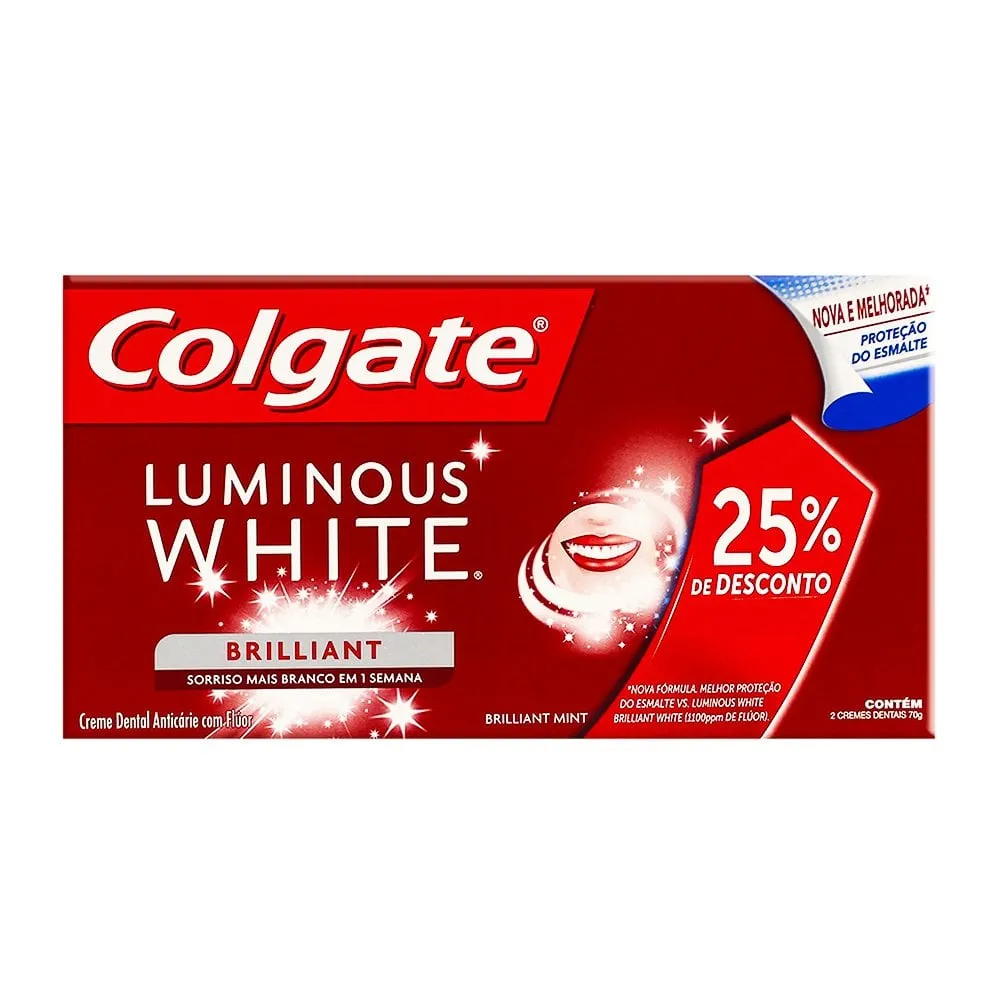 Creme Dental Colgate Luminous White 70g + 50% de Desconto Na 2ªUn