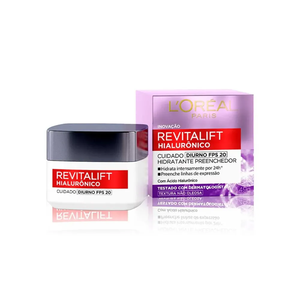 Creme Facial Anti-Idade L'Oréal Paris Revitalift Hialurônico Diurno FPS20 49g