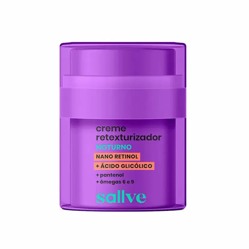 Creme Facial Retexturizador Noturno Sallve Nano Retinol 30g
