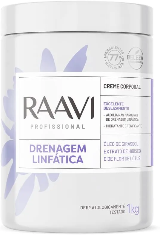 Creme Drenagem Linfática Raavi Hibiscos 1Kg