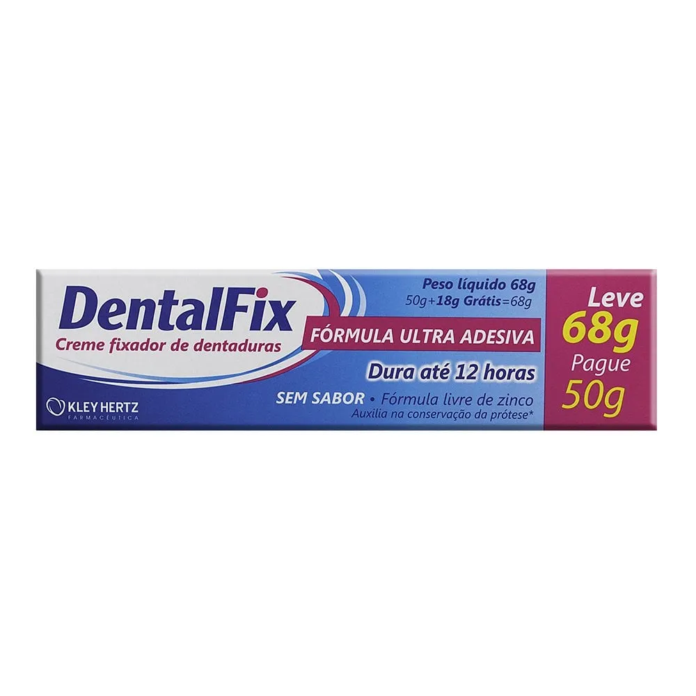 DentalFix Creme Fixador de Dentadura Sem Sabor, Leve 68g Pague 50g