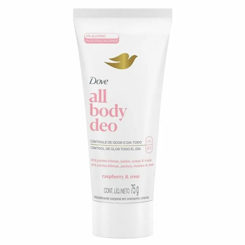 Desodorante Corporal em Creme Dove All Body Deo Raspberry e Rose 75g