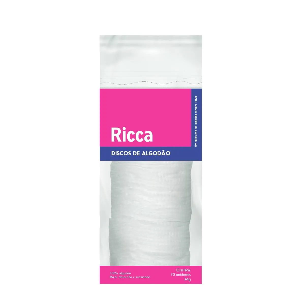 Discos de Algodão Ricca 70 Unidades