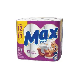 Papel Higiênico Max Pure Folha Dupla Neutro 12 Unidades