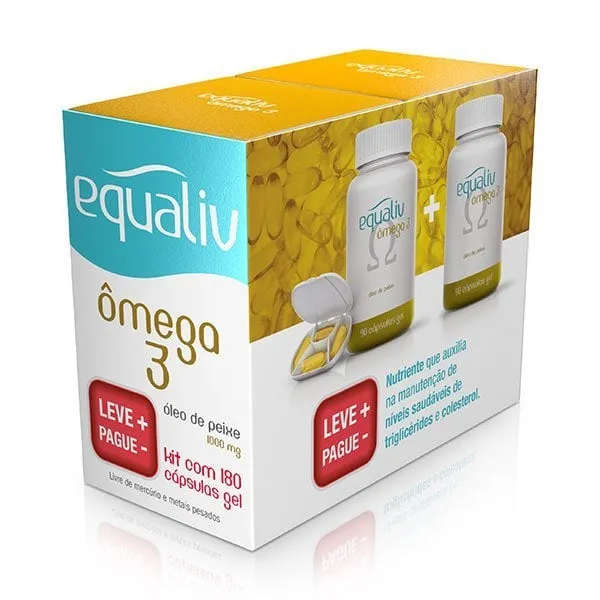 Equaliv Ômega 3 Óleo De Peixe 1000Mg 90 Cápsulas 2 Caixas Leve 2 Pague 1