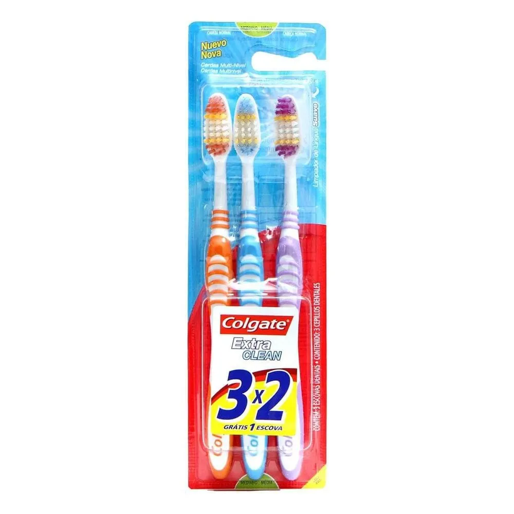 Escova de Dente Colgate Professional Extra Clean Média Leve 3 Pague 2