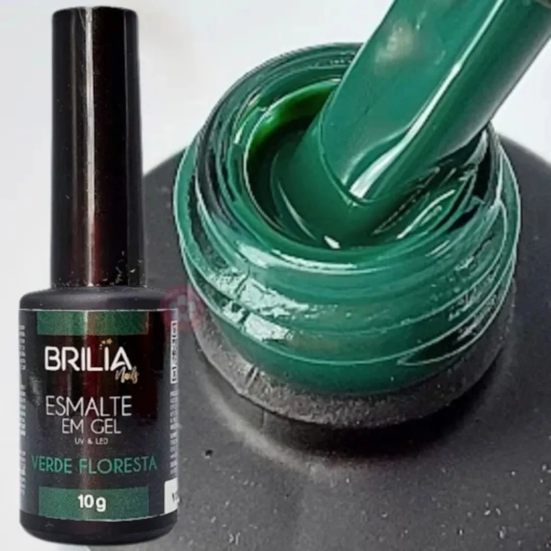 ESMALTE GEL VERDE FLORESTA BRILIA NAILS