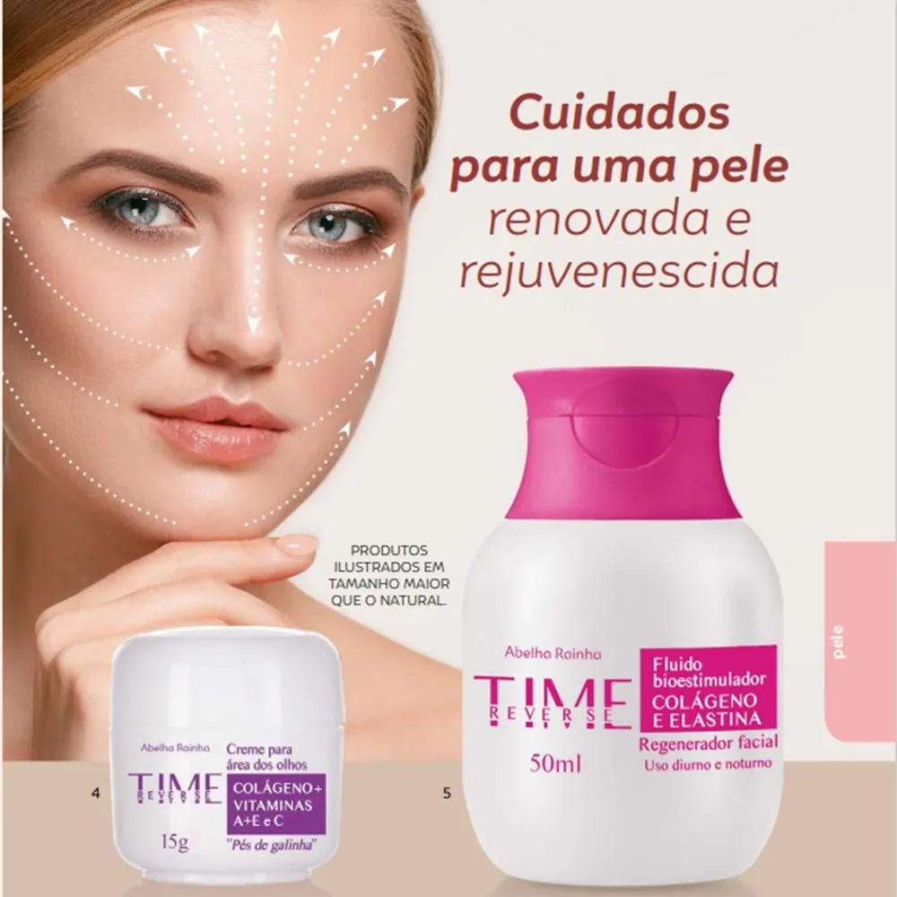 Fluído Bioestimulador de Colágeno e Elastina 50ml ABELHA RAINHA TIME REVERSE