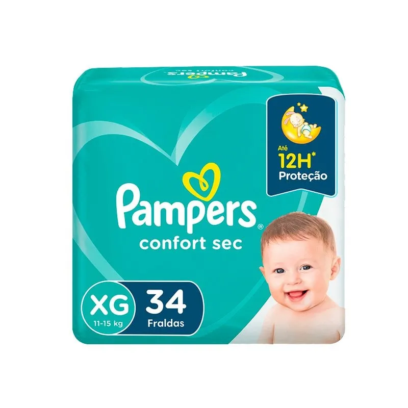 Fralda Descartável Pampers Confort Sec XG 34Un