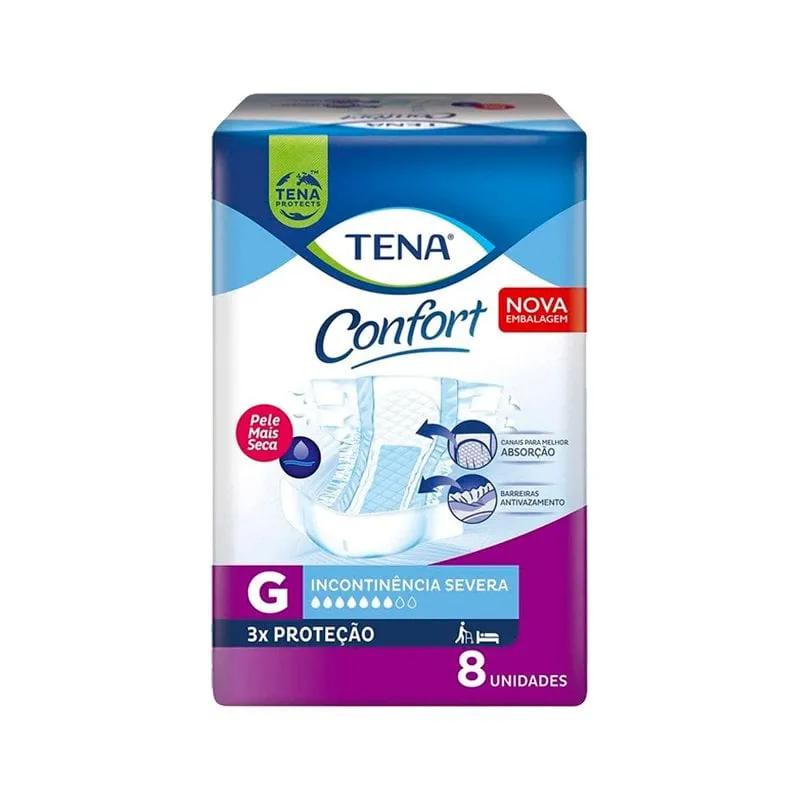 Fralda Geriátrica Tena Confort G 8 Unidades