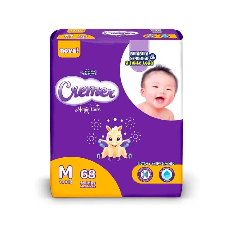 Fralda Cremer Hiper Tamanho M 68 Unidades