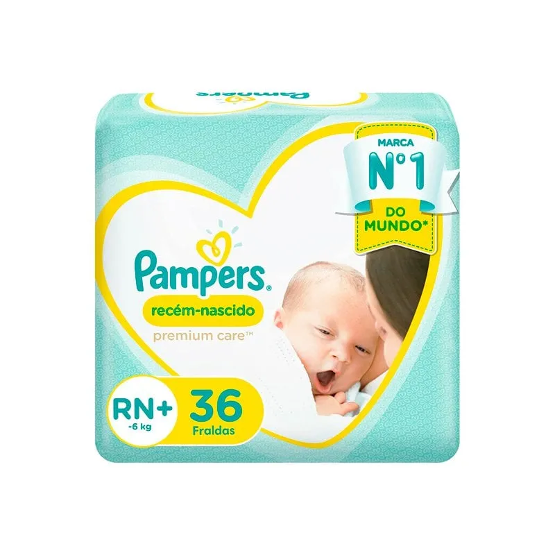 Fraldas Pampers Care Premiun Recém Nascido 36 Unidades