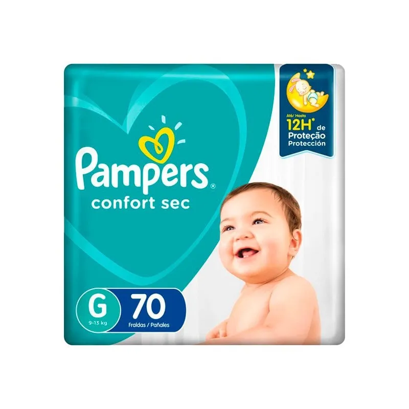 Fraldas Pampers Confort Sec G 70 Unidades