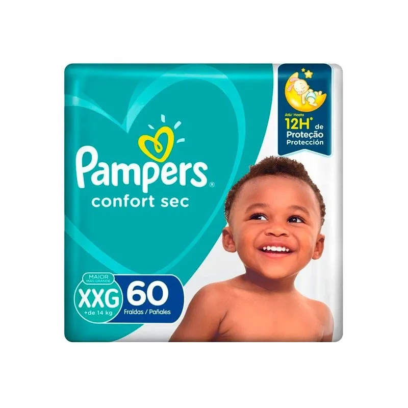 Fraldas Pampers Confort Sec XXG 60 Unidades