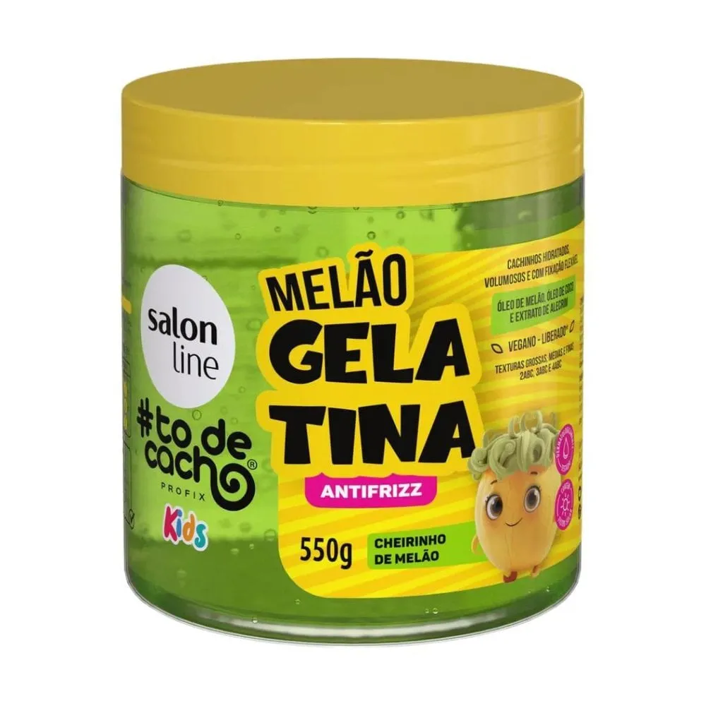 Gelatina To De Cacho Kids Melão Antifrizz Salon Line 550g