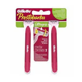 Aparelho de Barbear Gillette Prestobarba UltraGrip Rosa 2 Unidades