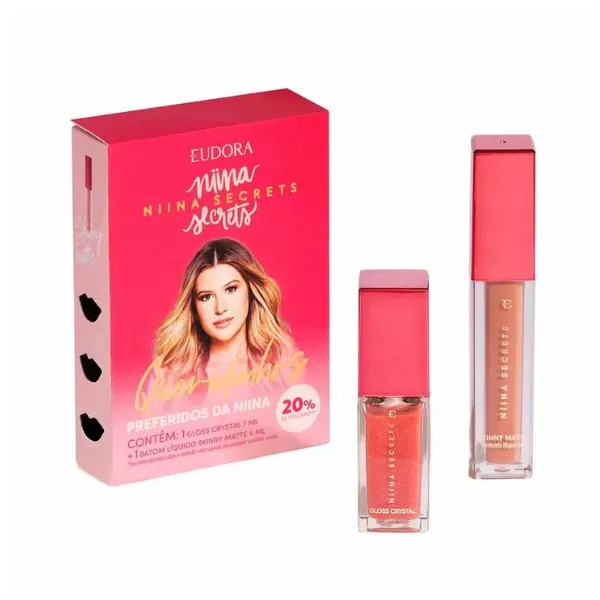 Gloss Labial Kit Preferidos da Niina (1gloss+1baton) Nina Secrets