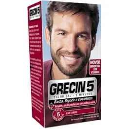 Tonalizante Masculino Grecin 5 Barba e Bigode M-90 Castanho 1 Unidade