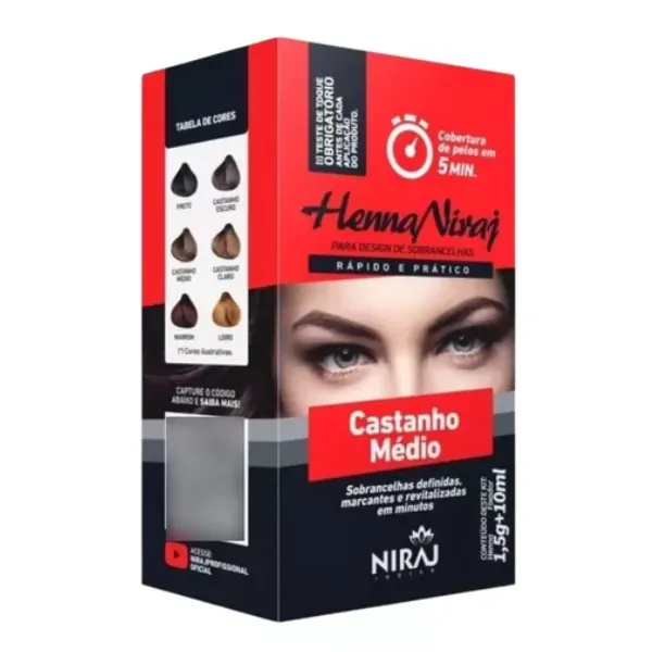 Henna para Sobrancelhas Niraj +fixador 10ml