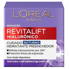 Creme Facial Anti-Idade L'Oréal Paris Revitalift Hialurônico Noturno FPS20 49g