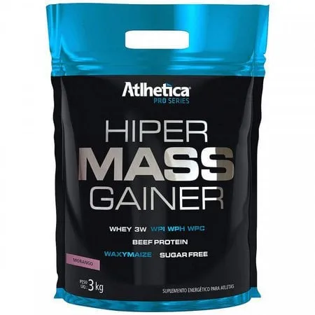 Hiper Mass Gainer 3kg Morango - Atlhetica Nutrition