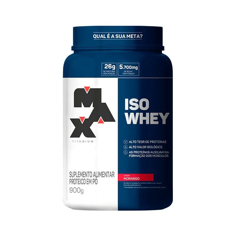 Iso Whey 900g Morango Max Titanium