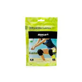 Joelheira Mercur Elástica - Tamanho G - Preta - 1 Par