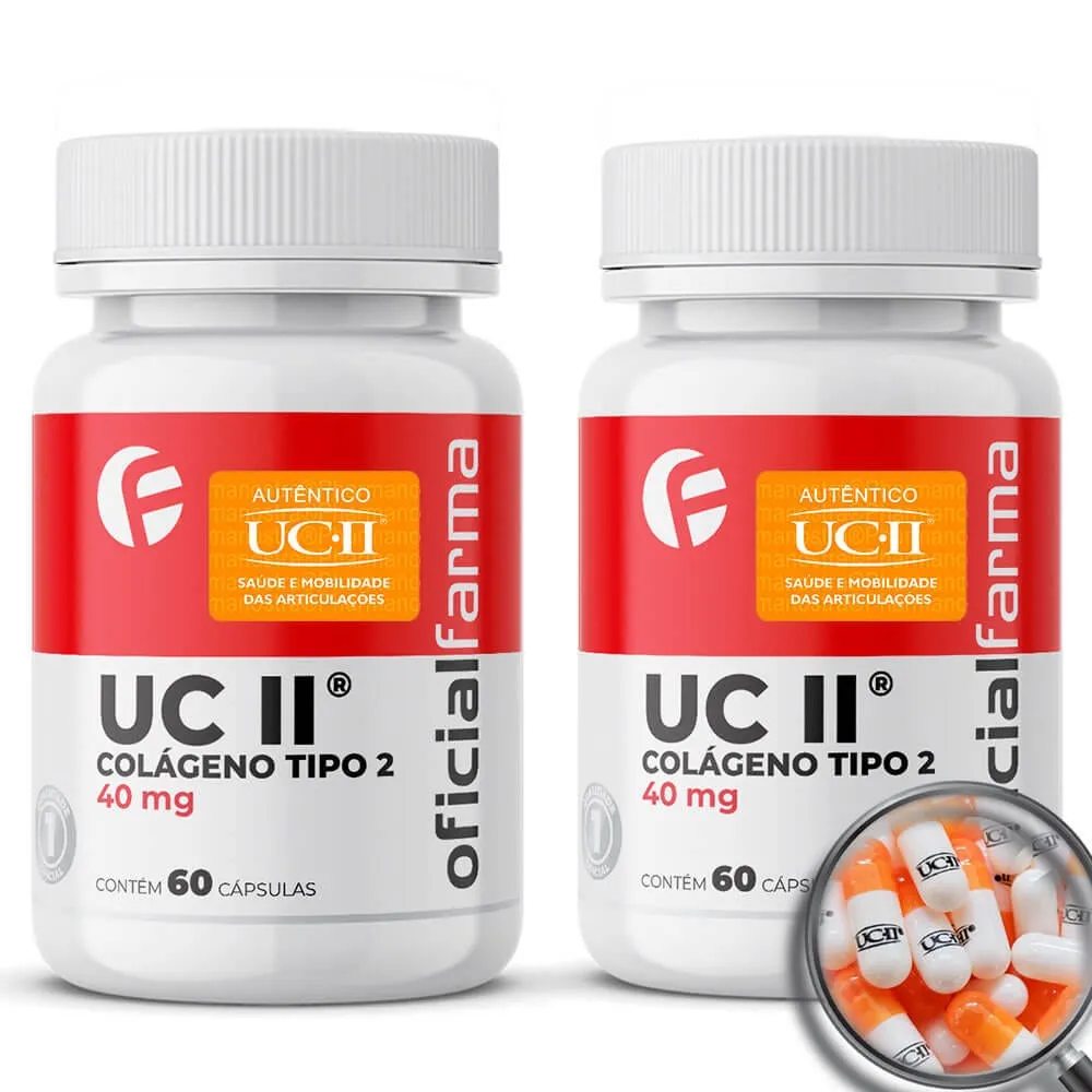 2 Uc II® 40Mg 60 Cápsulas (Colágeno Tipo 2) Com Selo de Autenticidade