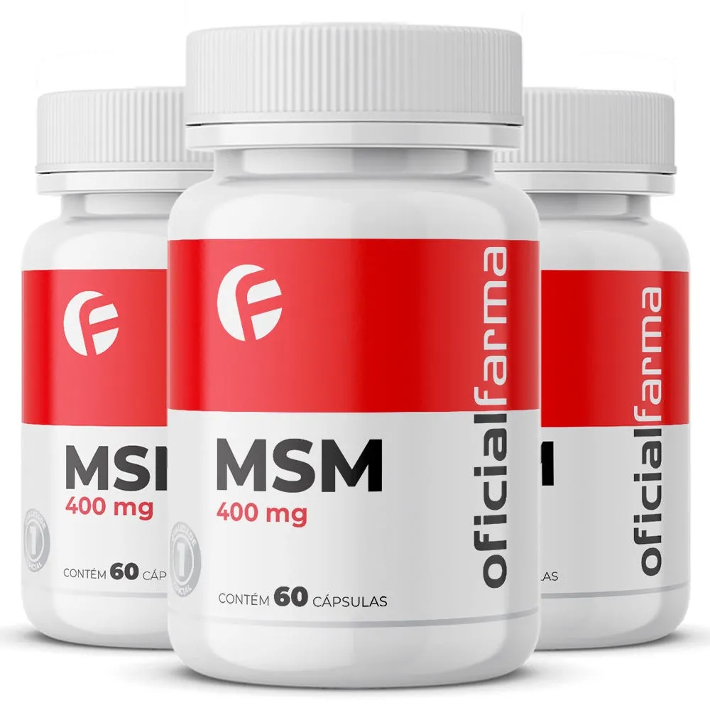 3 Msm Enxofre Orgânico 400Mg 60 Cápsulas