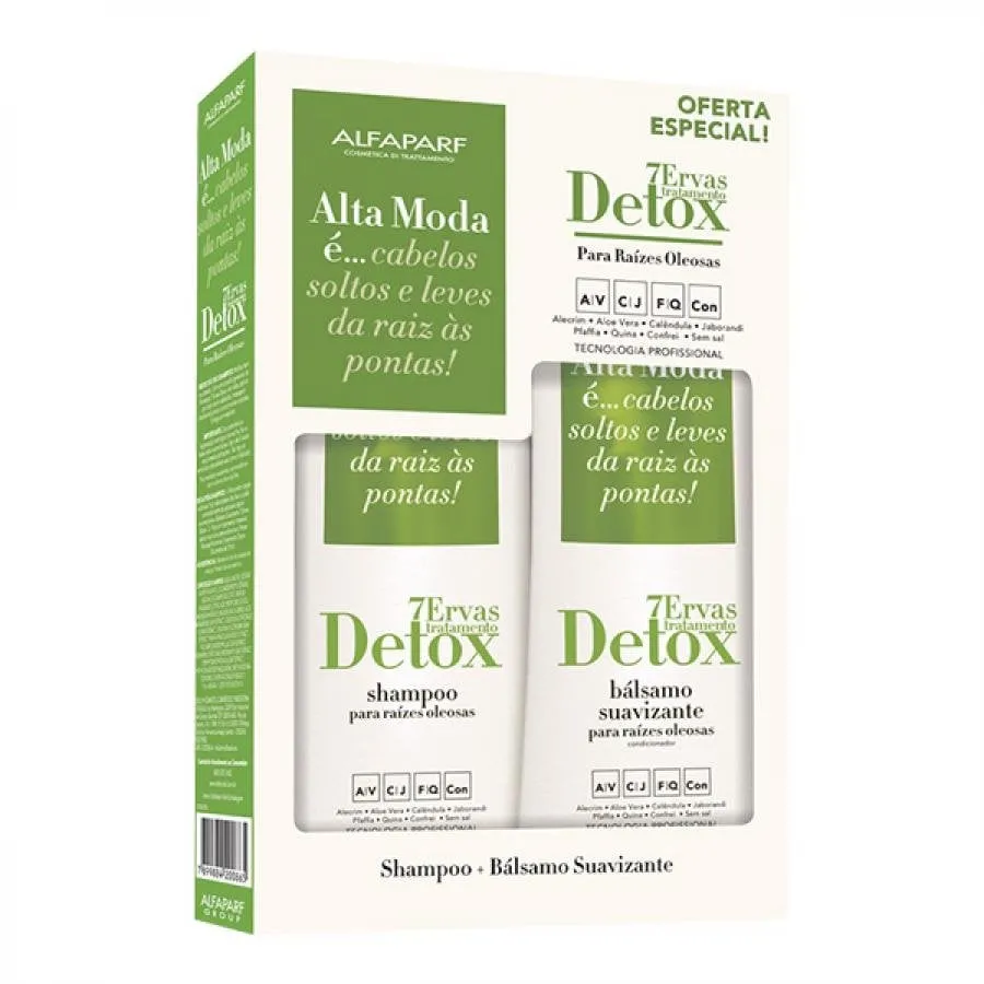 Kit 7 Ervas Tratamento Detox Alta Moda Shampoo 300ml + Bálsamo Suavizante 300ml