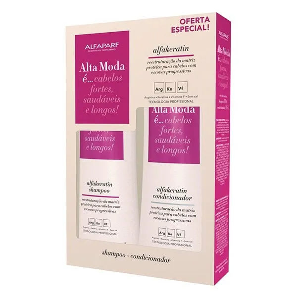 Kit Alfaparf Alta Moda Alfakeratin Shampoo 300ml + Condicionador 300ml