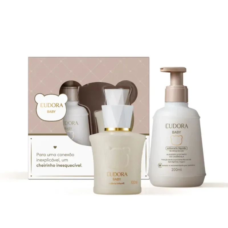 Kit Eudora Baby Meu 1º Presente Sabonete Líquido 200ml e Água de Colônia 100ml