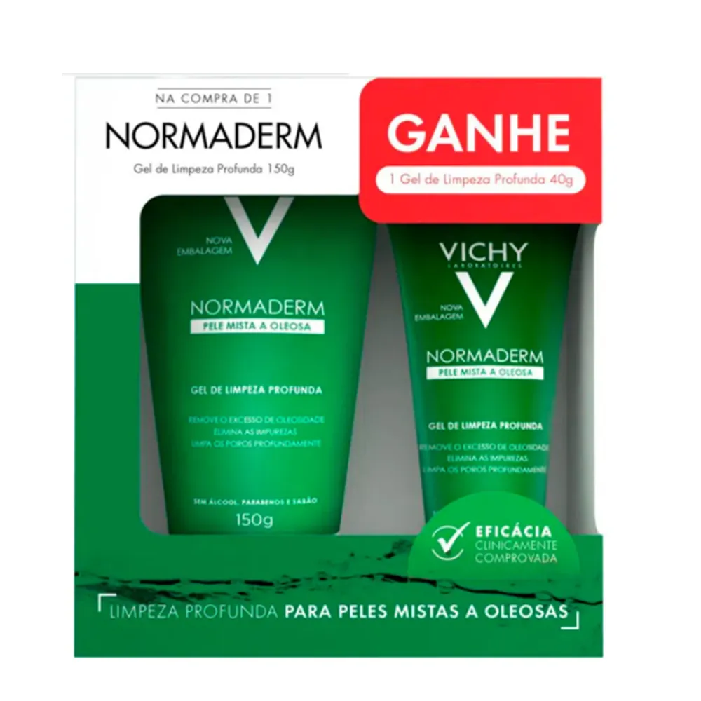 Kit Gel de Limpeza Produnda Vichy Normaderm com 150g + Gel de Limpeza com 40g