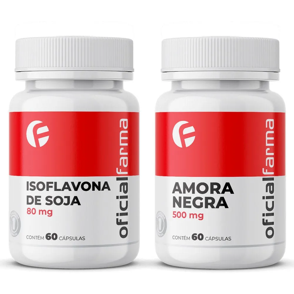 Isoflavona De Soja 80mg 60 Cápsulas + Amora Negra 500Mg 60 Cápsulas