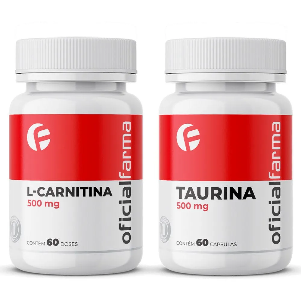 L-Carnitina 500Mg 60 Doses + Taurina 500Mg 60 Cápsulas
