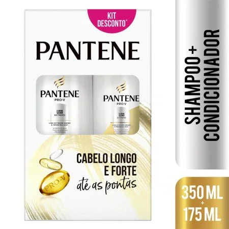 Kit Pantene com Shampoo 350ml + Condicionador 175ml - Liso Extremo