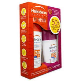 Kit Família Protetor Solar Helioderm Suncare FPS30 200ml + Helioderm Kids Color FPS30 120ml