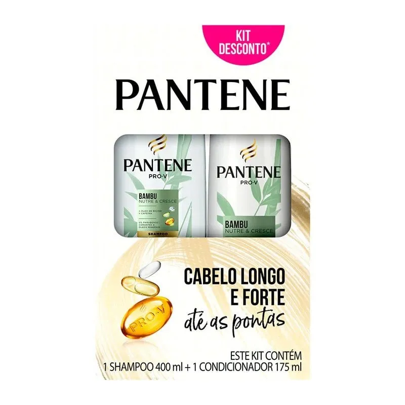 Kit Shampoo Pantene Bambu Nutre & Cresce 400ml + Condicionador 175ml