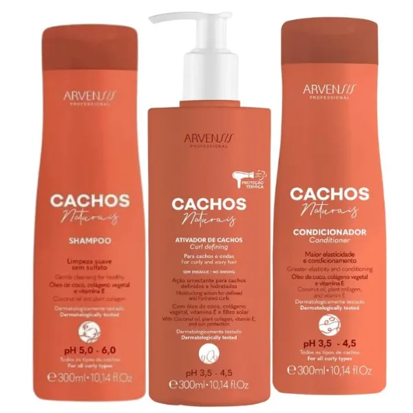 Kit Arvensis Cachos (shampoo+ Condicionador+ ativador) - 300ml