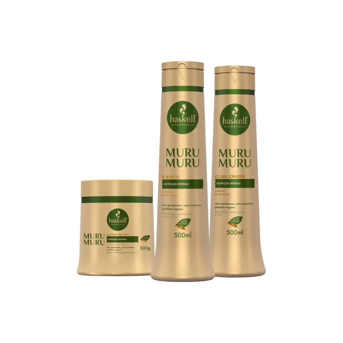 Kit Haskell Murumuru - Shampoo 500ml + Condiconador 500ml + Máscara 500g (3 Itens)
