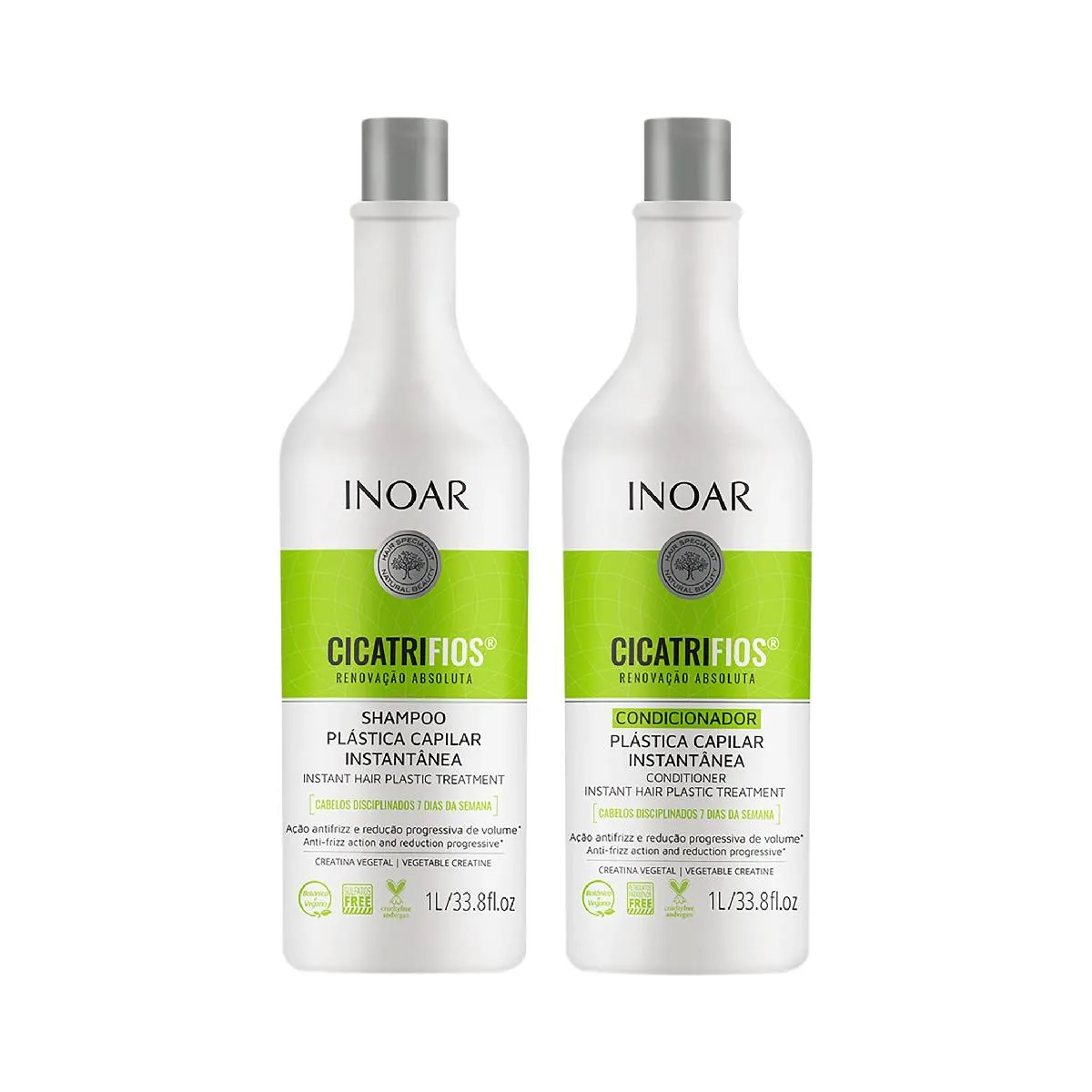 Kit Inoar Cicatrifios Plástica Capilar 2x1L
