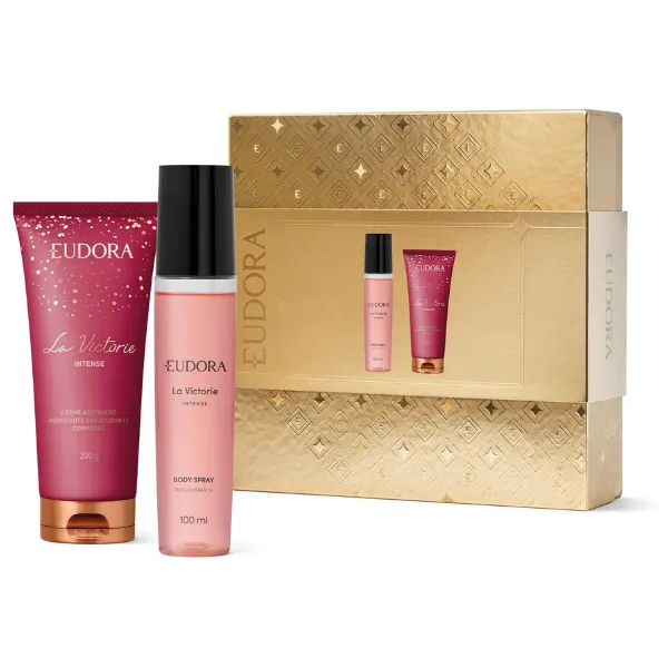 Kit Perfume Feminino Eudora La Victorie body spray 100ml+ creme hidr 200g