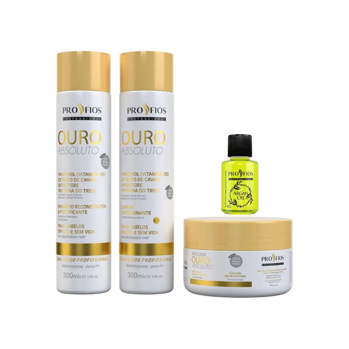 Kit Profios Ouro Absoluto (4 Itens)+1 Ampola 7ml(brinde)