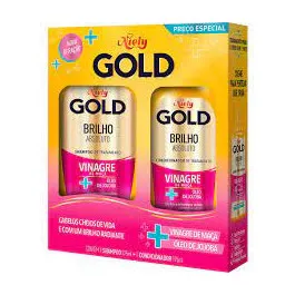 Kit Niely Gold Brilho Absoluto Shampoo 275ml + Condicionador 175ml