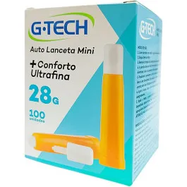 Auto Lanceta Mini G-Tech + Conforto Ultrafina 28g 100 Unidades